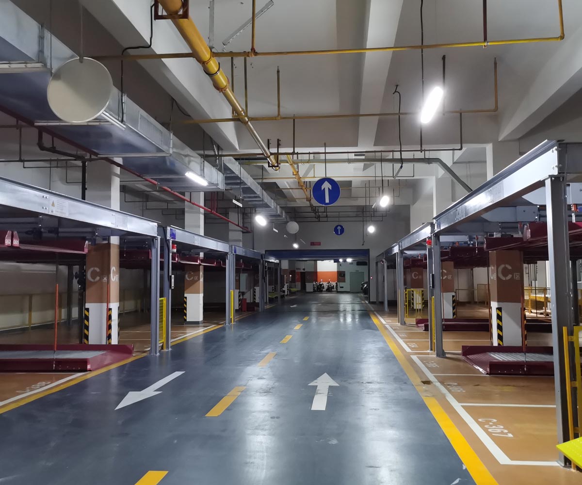 小區兩層簡易升降機械式立體停車設備